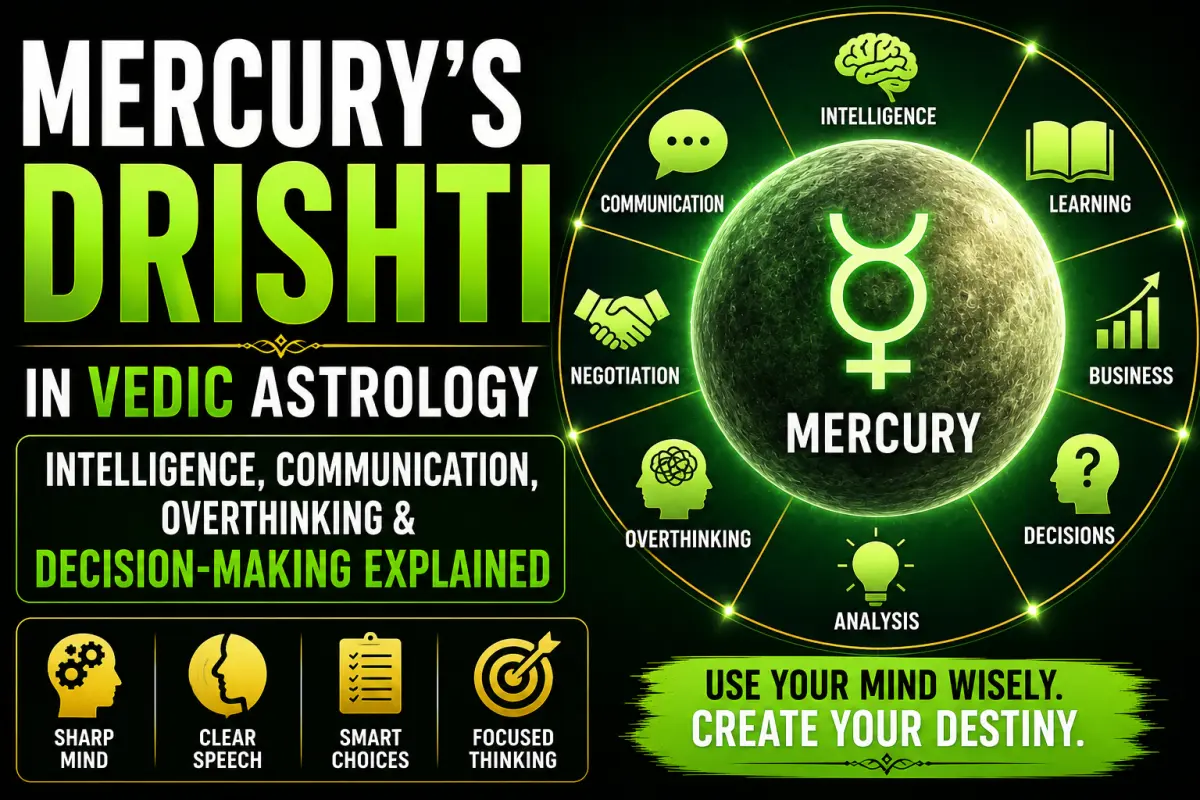Mercury Drishti in Vedic Astrology: Intelligence, Communication, Overthinking & Decision-Making Explained